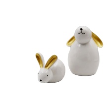 Cute White Porcelain Ceramic Rabbit Easter Savings Bank