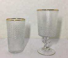 gold rim beer wine tasting glass