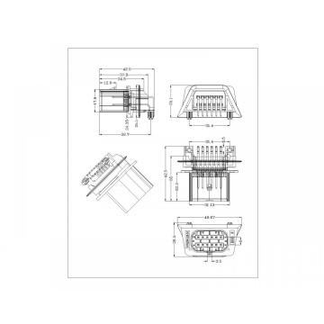 P3.5x6 12p ô tô góc bên phải đầu nối nam