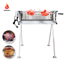 Camping Charcoal BBQ Machine Outdoor Portable Stainless Steel Charcoal BBQ Grills Auto Rotisserie