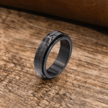 Personalized Hammered Stainless Steel Spinner Ring for Men