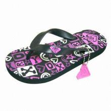 Children's Slipper, Rubber Strap and EVA Insole with Beautiful Printing, Made for Roxy
