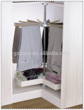 2-layer rotating corner storage basket for wardrobe