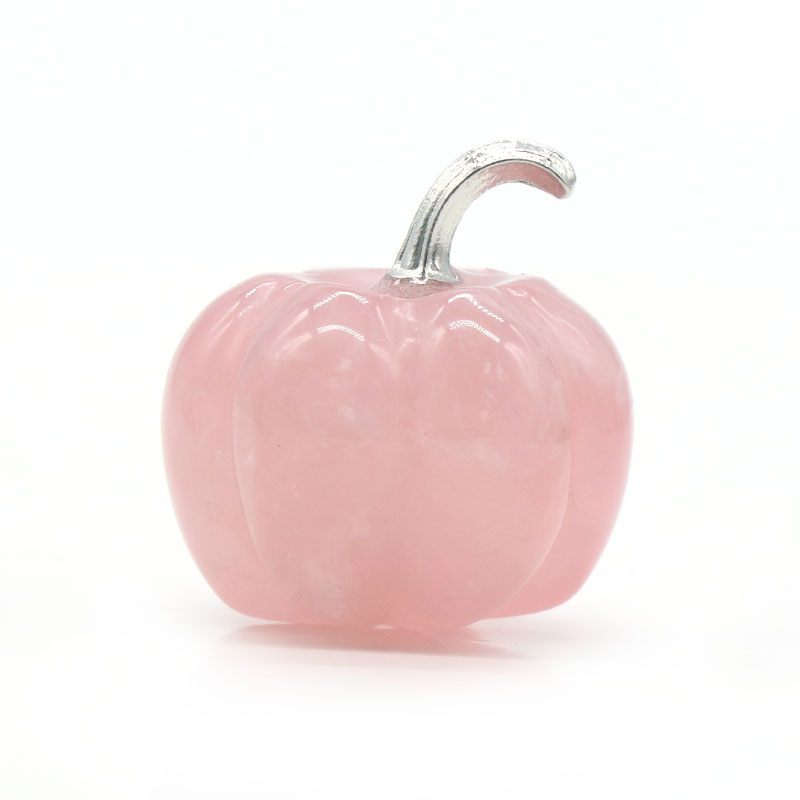 Rosequartz de 1.2 pulgadas de calabaza artesanía de piedras preciosas para la decoración de la oficina en el hogar