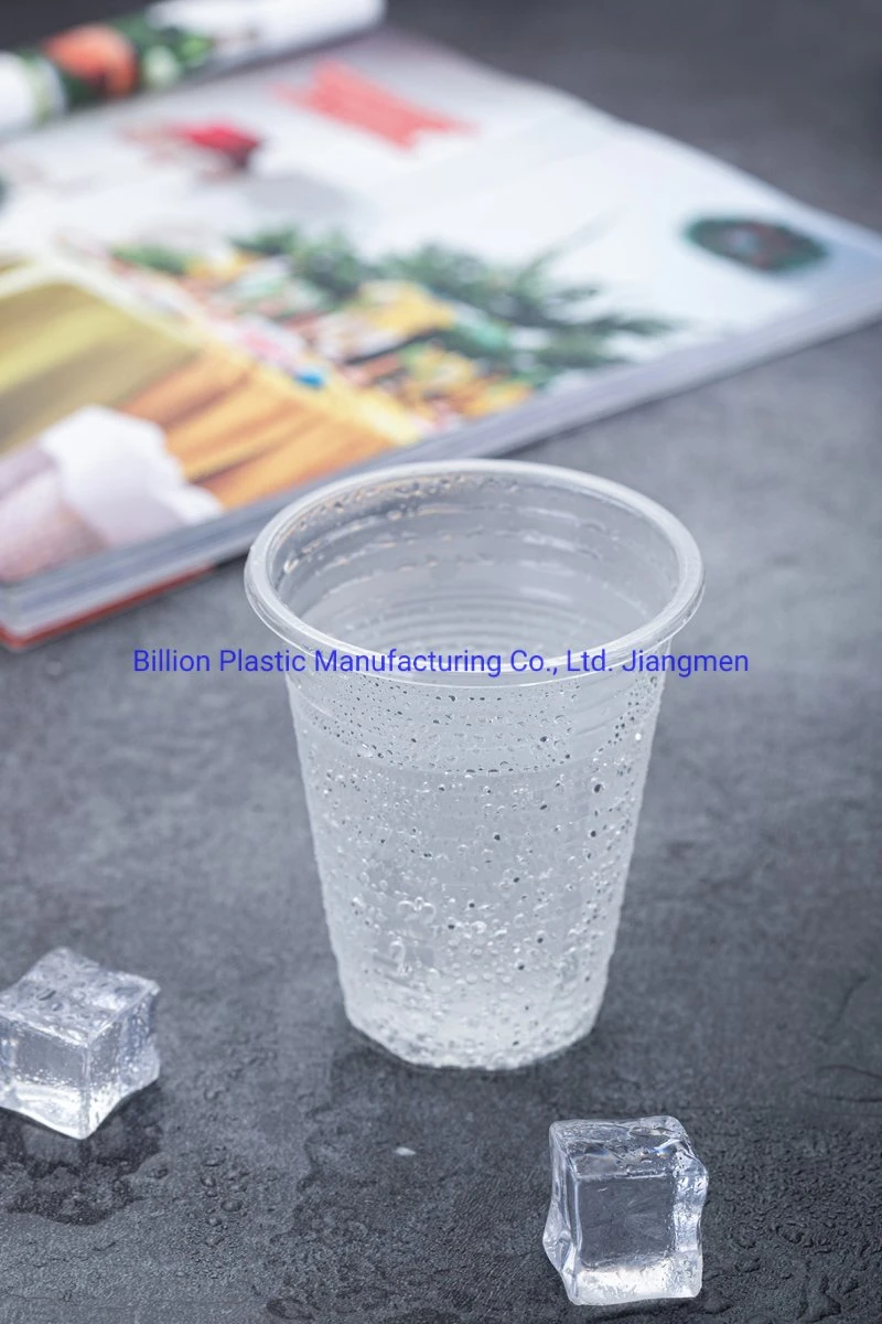 Transparent Black Plastic Spoons Disposable Plastic PP Cups for Drinks Juice or Coffee