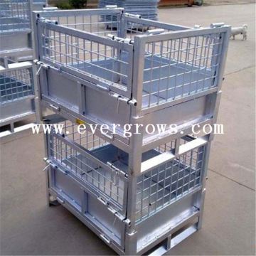 Welded Stackable Galvanized Foldable Storage Steel Pallet Cage