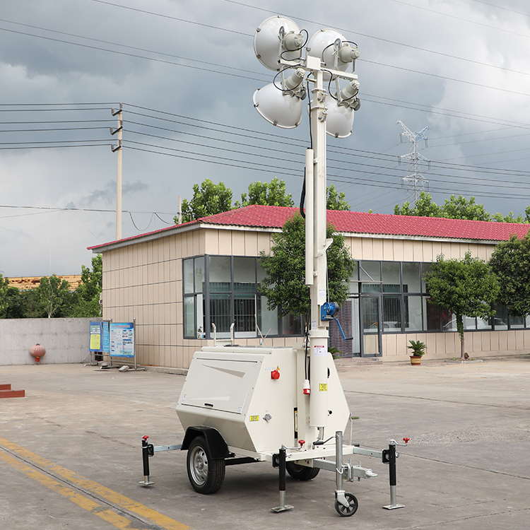 Reliable quality 7m mast 4x1000W Towable Mobile Light tower