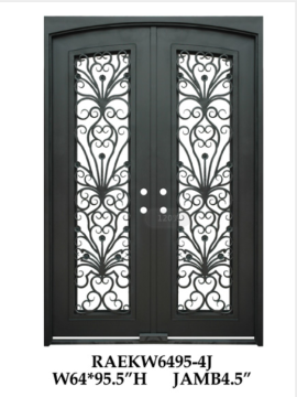 Wrought iron entry doors with glass
