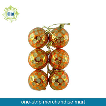 6 Pack Christmas Ball Golden Color