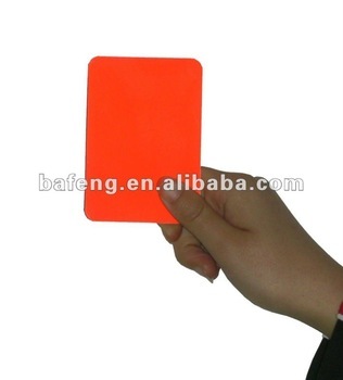 Warning Card including one red card and one yellow card
