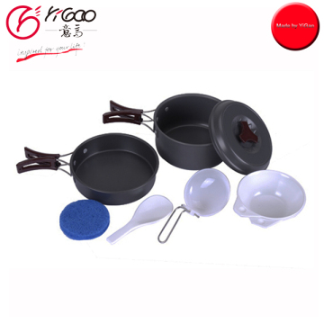 300096 camping cooking pot set,camping pot and pan set,camping cookware set