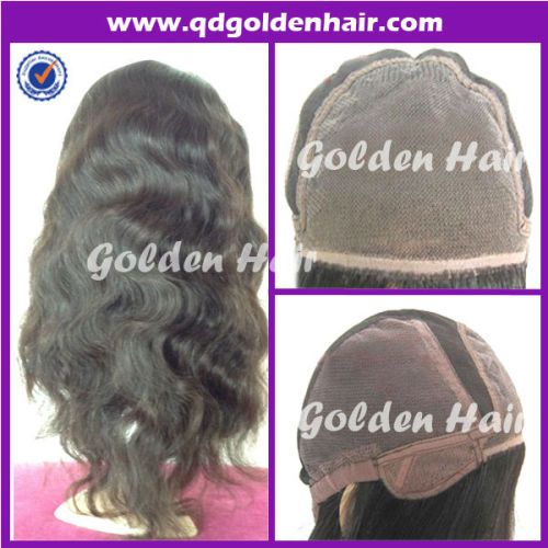 Golden Hair High Quality Virgin Remy Human Hair Glueless Wigs