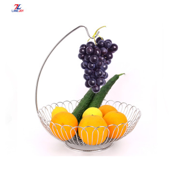 Stainless Steel Kitchen Fruit Basket With Banana Hanger