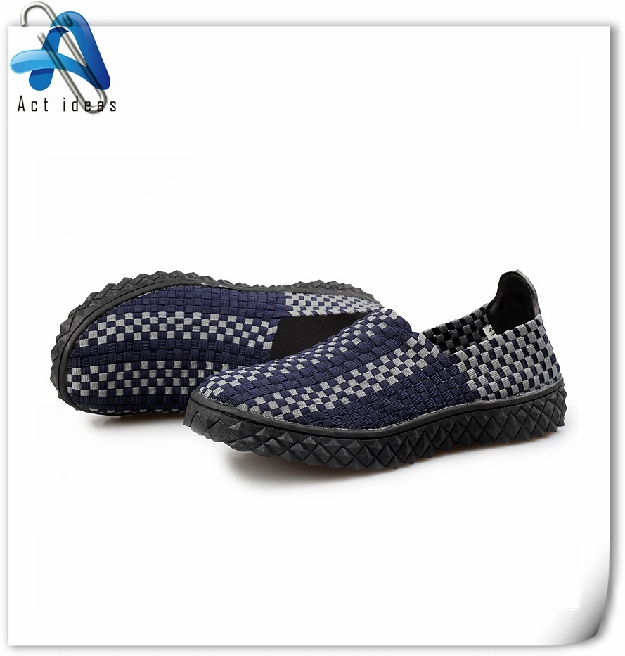 New Design Fashion Sole Woven Elastic Laces Shoes for Women