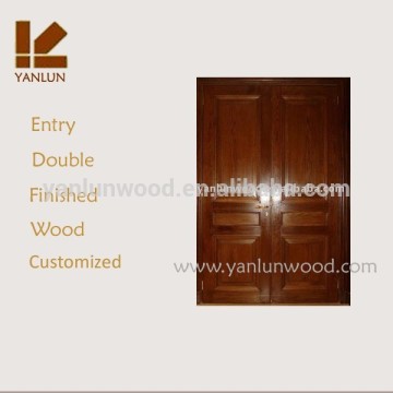 French design entry finished china manufacture wooden double door designs