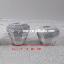 Grey marble geometric candle holder /stone candle holders