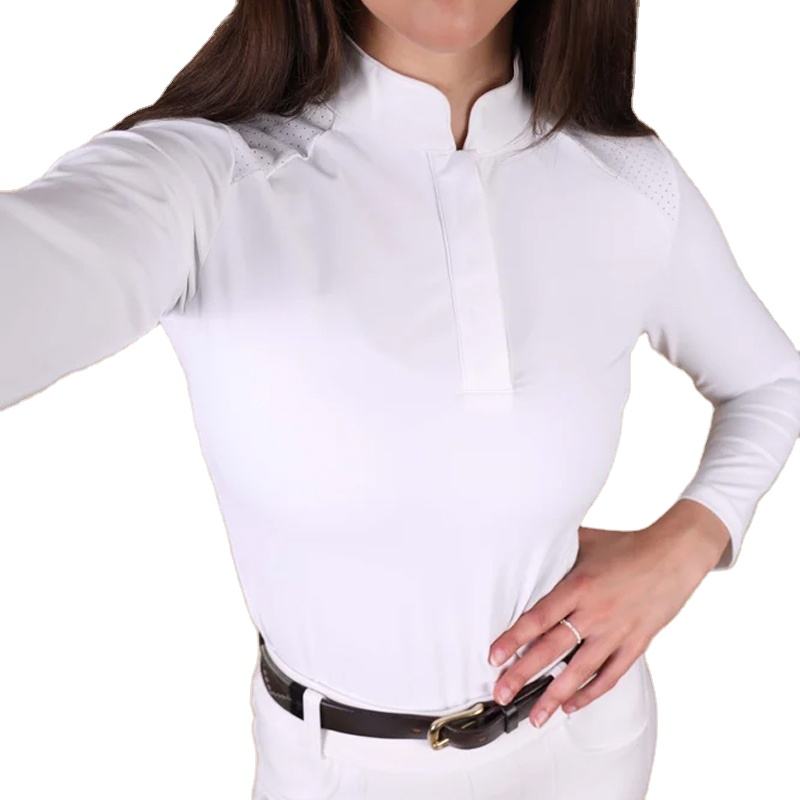 Girl white equestrian Performance shirts