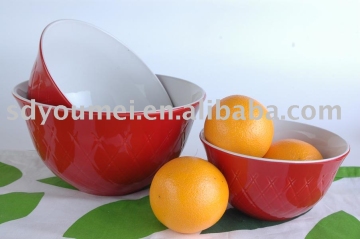 3-pc set stoneware bowl