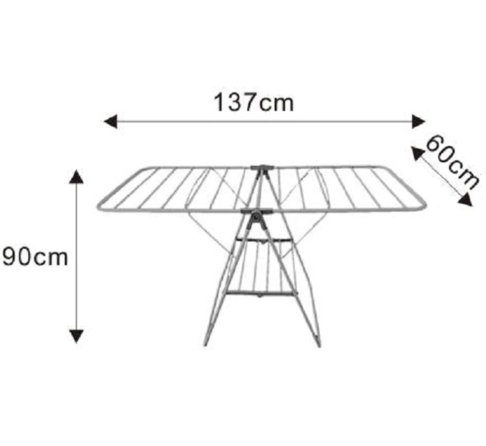 Metal foldable clothes drying rack for outdoor use