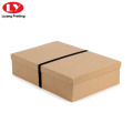 Caja de ropa de papel kraft natural con tapa