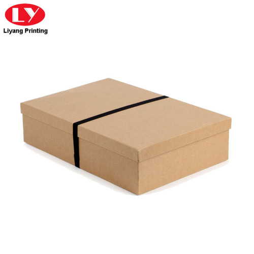 Natural Brown Kraft Paper Apparel Box with Lid