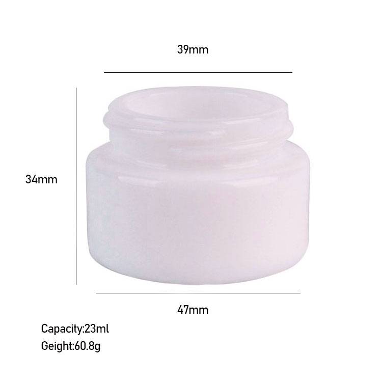 Eco-friendly unique 20g cream cosmetic container round glass cream jar white porcelain jar for skincare