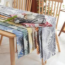 Wholesale Discounted Jacquard Table Runners with Leaf Pattern in Linen and Cotton Blend