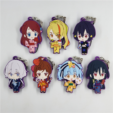 Zombieland Saga Anime Sakura Minamoto Saki Nikaido Tae Yamada Junko Konno Yugiri Zombie Land Saga Kimono Rubber Keychain