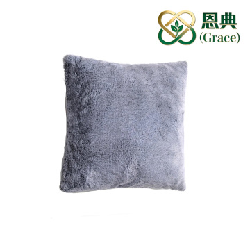 Carved Faux Rabbit Fur Decorative Pillow