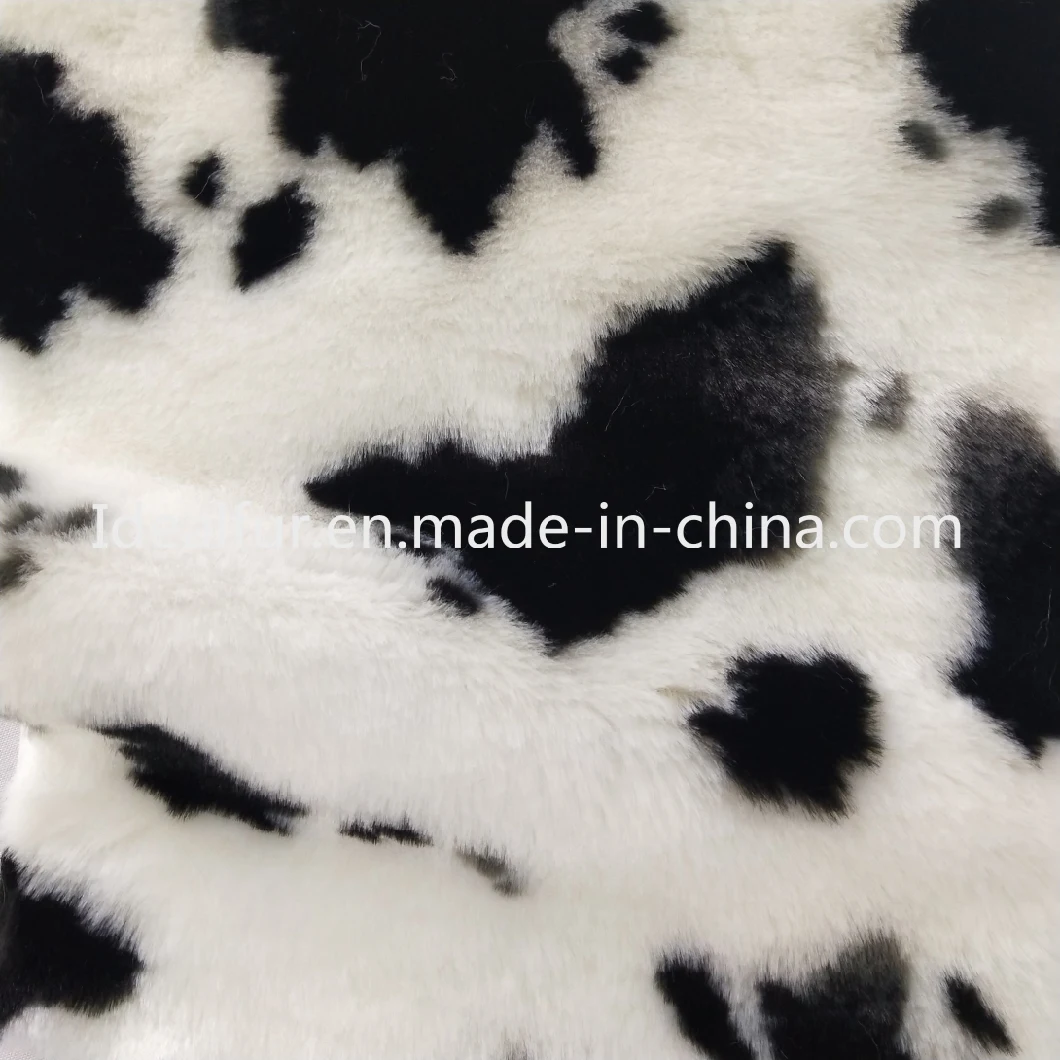 Jacquard Cow Faux Fur