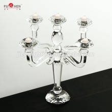 popular 5 arms generous crystal candlestand candelabrum for dining table centerpiece