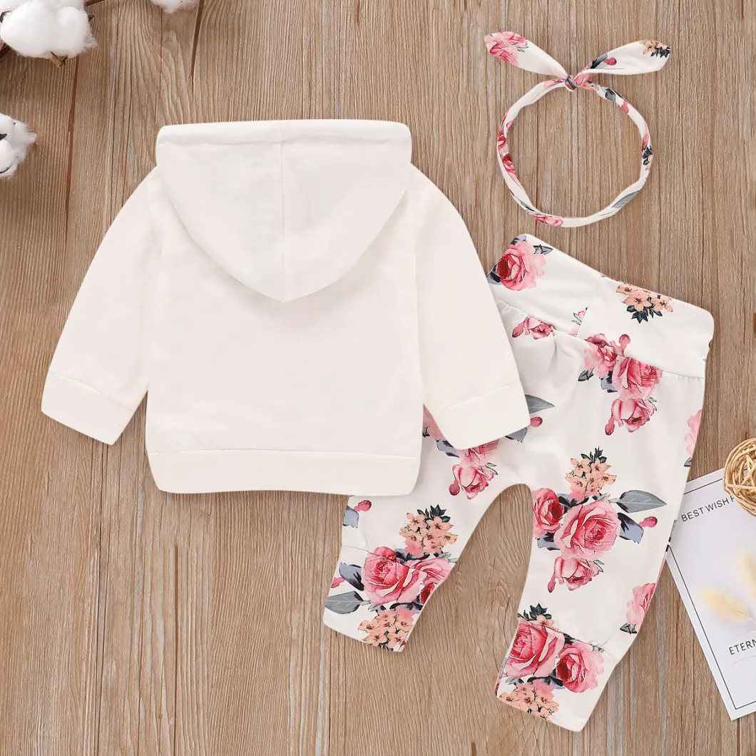 2021 Best Selling Children Floral Solid Colors Two Pieces Spring Suits