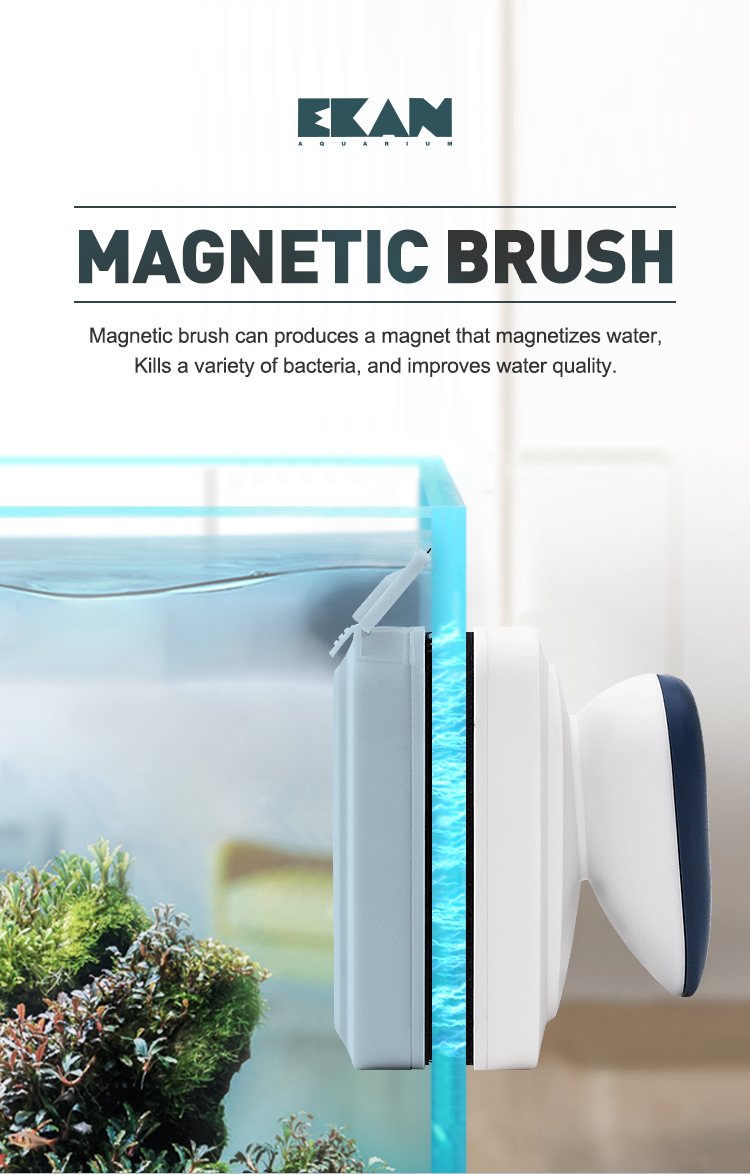 Aquarium Magnetic Brush Algae Magnet Cleaning Tool with Scraper Floating Brush for Fish Glass Tank