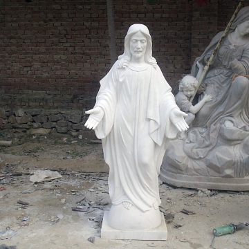 Life size religious statue stone white marble Christian Jesus Christ statue sculpture for church home decoration