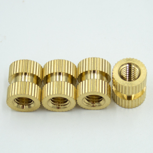 Fastener knurled thread insert brass nut