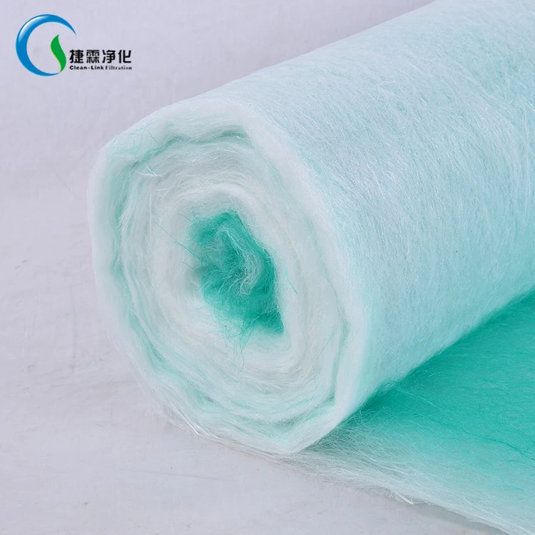 White and Green Spray Booth Filters Fiberglass Media