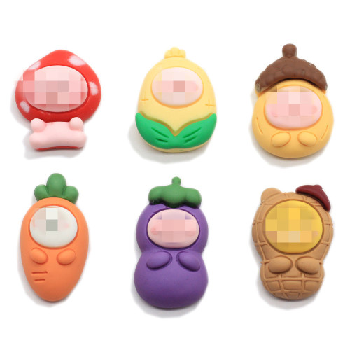 Resin Cartoon Vegetable Cabochon Beads Kawaii Artificial Food Dolls  DIY Craft Phone Case Art Decor Pendants Jewelry Ornament