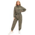 Ladies Army Green Casual Cargo Pants Customization