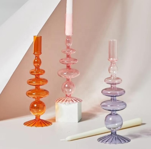 Glass candle Candlestick Holders