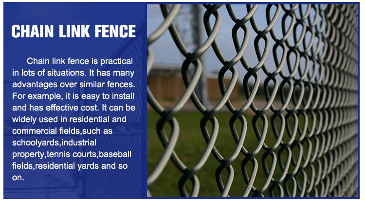 Low Carbon Steel Chain Link Fence for Baseball Fields