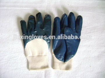 Blue nitrile coated work glove