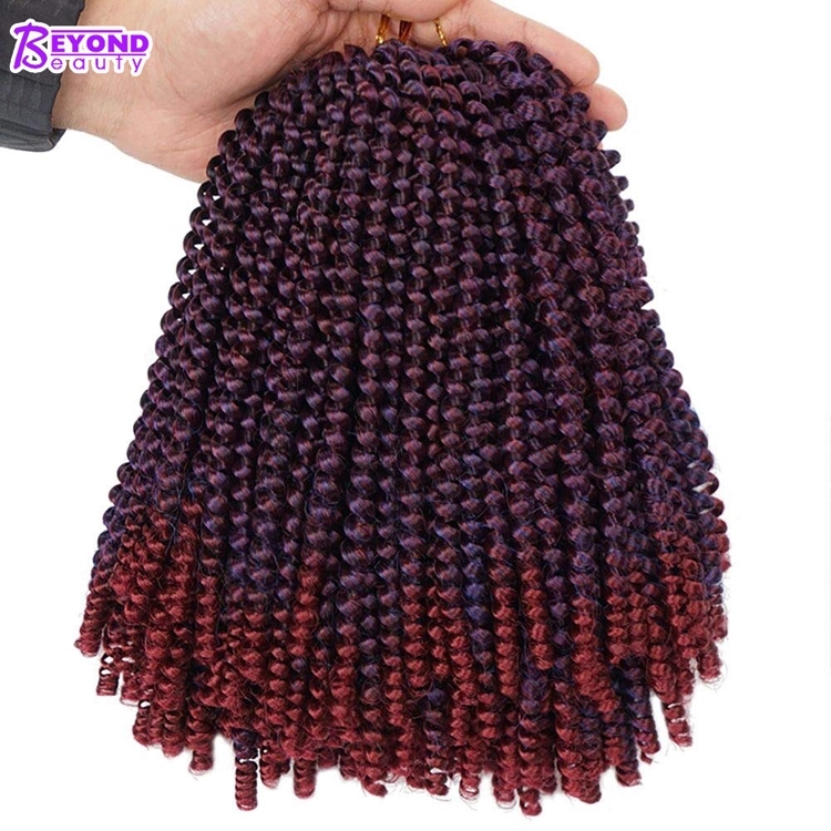 Spring Twist Crochet Braiding Hair Ombre Colors Synthetic Hair Extensions Nubian Twist Curly Crochet Hair For Wholesale Dropship