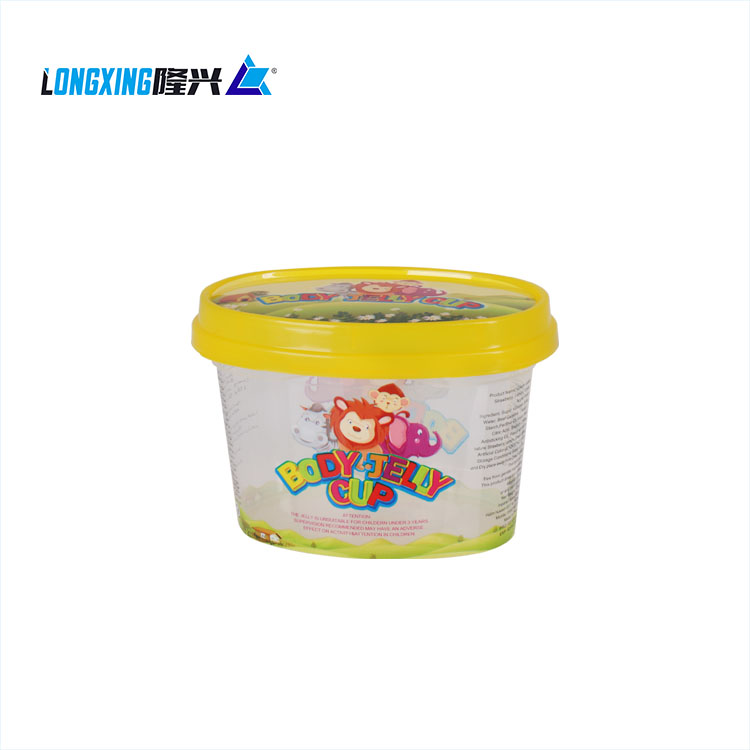 novelty plastic jelly cup candy with lid