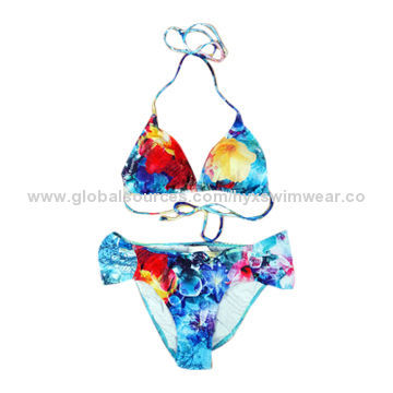 Ladies' Bikini, Special Print-on Appearance, Adjustable Strap Length, 88% Nylon, 12% Spandex