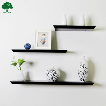 Designed trapezoid wall shelf in black