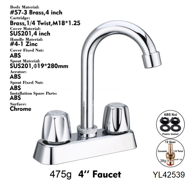 2021 best contemporary South Amercian style faucet/mixer, durable 4inch Basin mixer, Double handle basin faucets