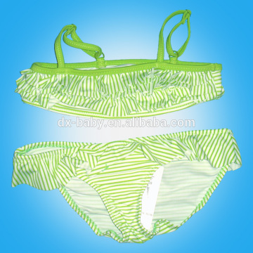 Bandeau bikini children swim wear 2PCS print swim wear