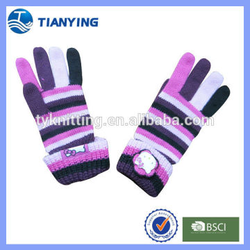 Custom fancy animal cartoon pattern five fingers knitted gloves