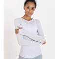 Blue Long Sleeve Schnell trocken Gaze Sport Top