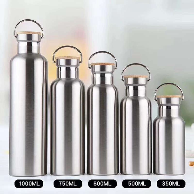 Custom logo 18/8 BPA free 750mL Stainless steel Vacuum Insulated Water bottle Flask with handle